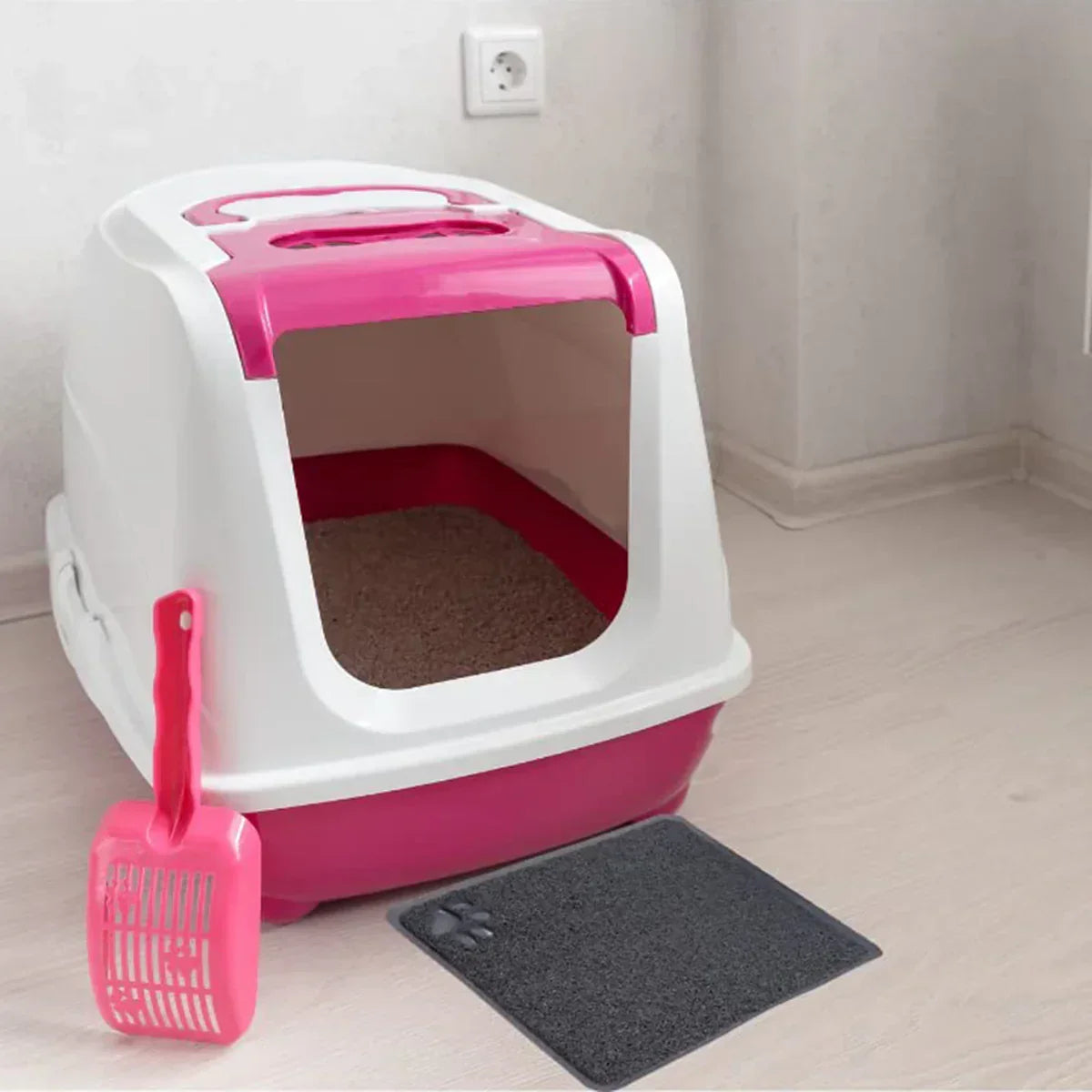 Trixie Cat Litter Tray Mat - Dark Grey - LxB - 45.7 x 38 cm - Zigly