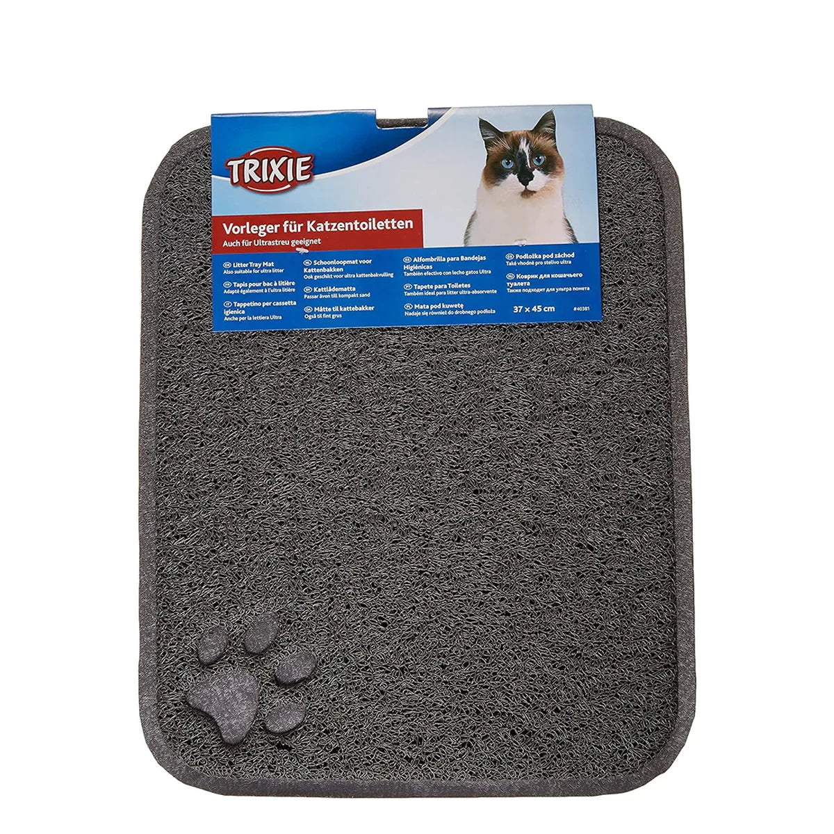 Trixie Cat Litter Tray Mat - Dark Grey - LxB - 45.7 x 38 cm - Zigly