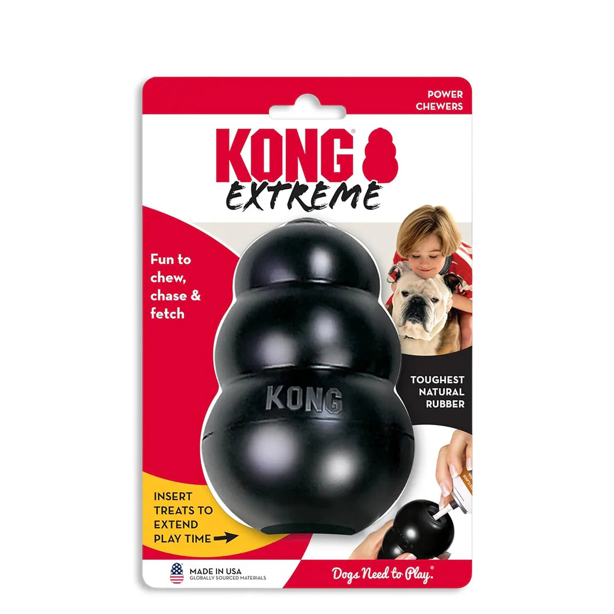 Kong Extreme Interactive Dog Chew Toy Black - Small - Zigly