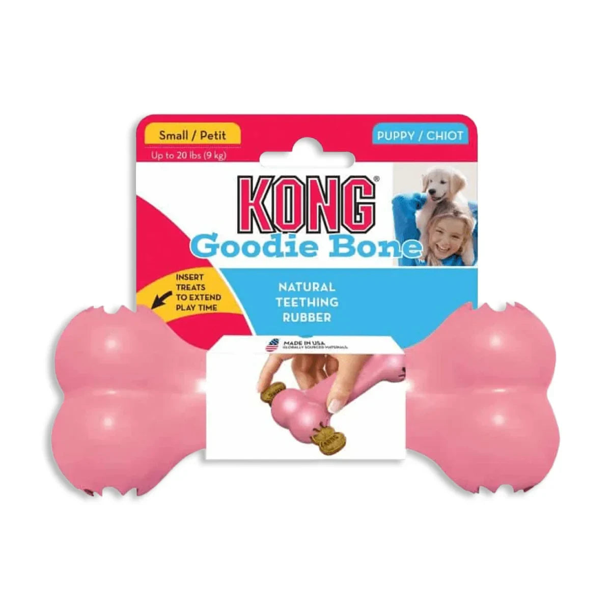 Kong Puppy Goodie Bone Interactive Chew Dog Toy  Small - Zigly