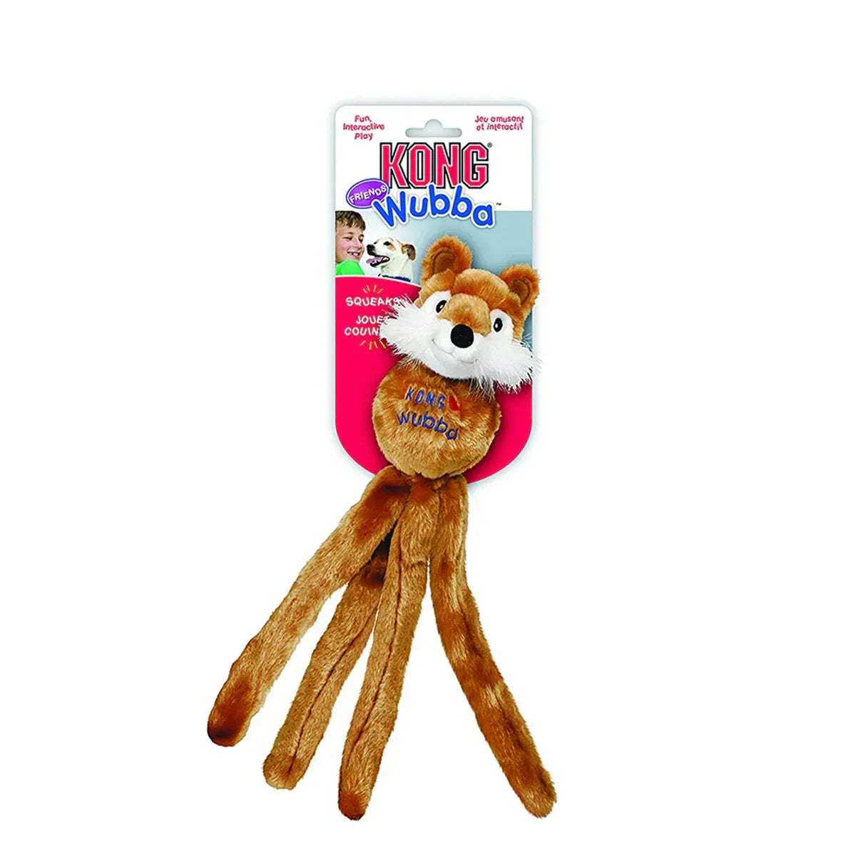 One Size Kong Wubba Friends Squeaky Plush Dog Toy Assorted Large