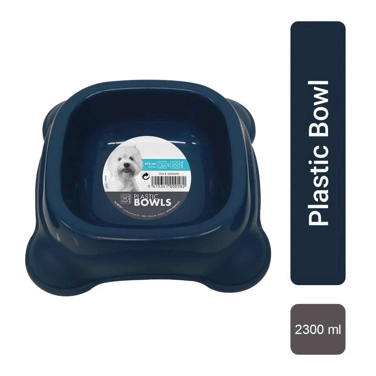 M-Pets Plastic Single Dog Bowl (Assorted Color) - Zigly