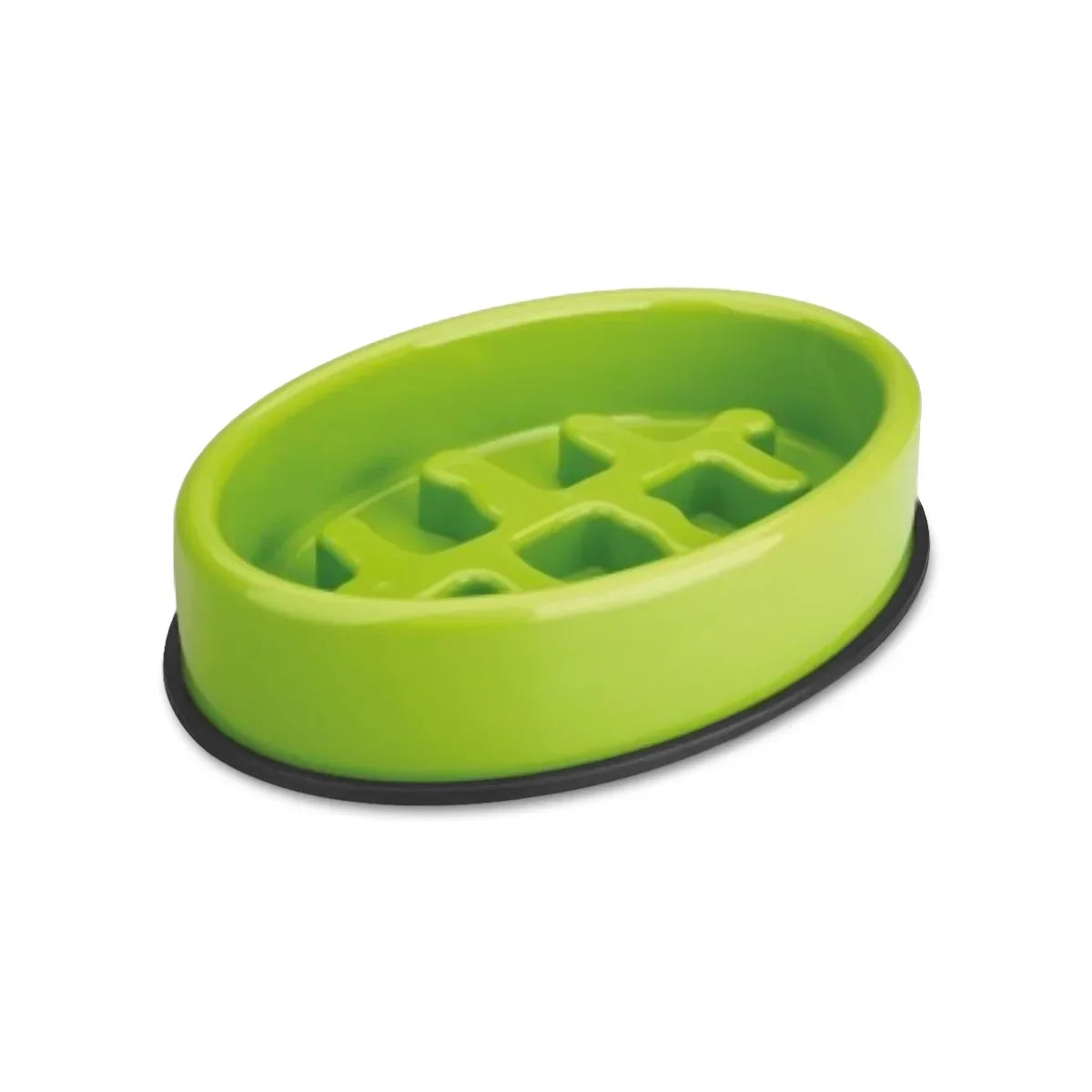Green M-Pets fishbone shaped slow feeder dog bowl from zigly