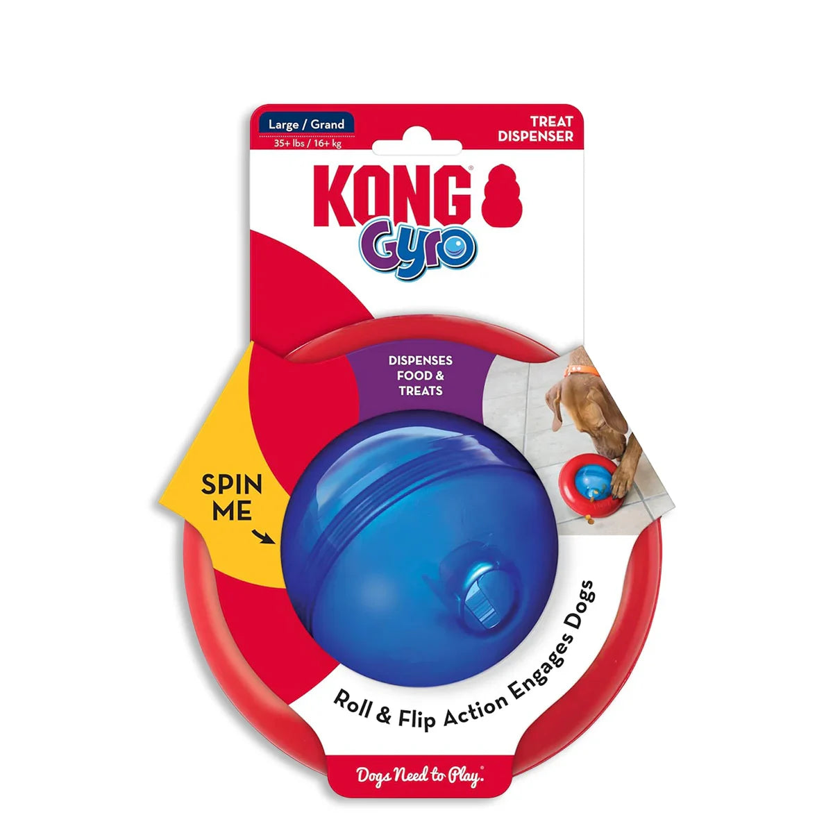 Kong Gyro Treat Dispensing Interactive Dog Toy - Large - Zigly