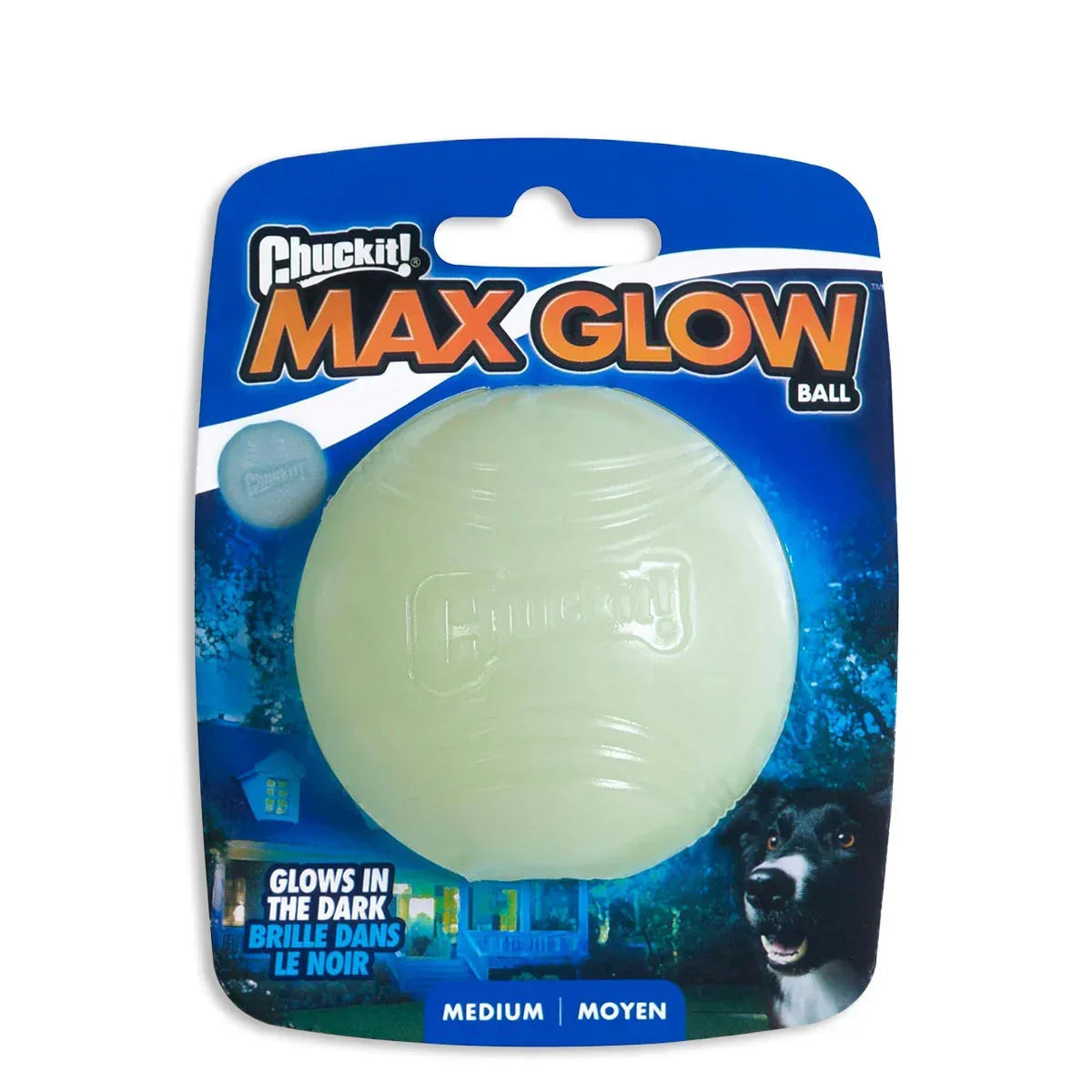 M Petmate Chuckit! Max Glow in Dark Ball Fetch Dog Toy Medium