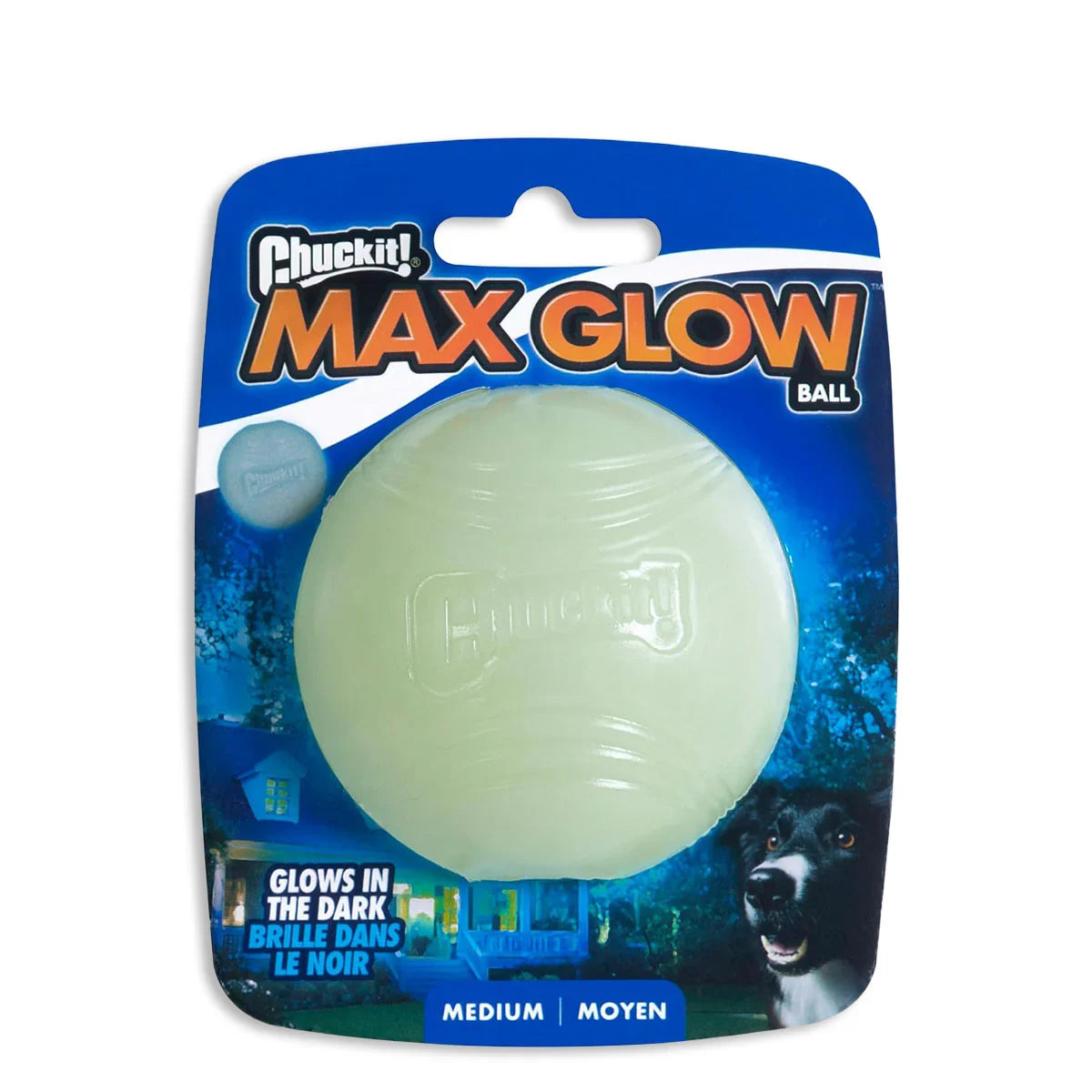 Petmate Chuckit! Max Glow in Dark Ball Fetch Dog Toy - Medium - Zigly
