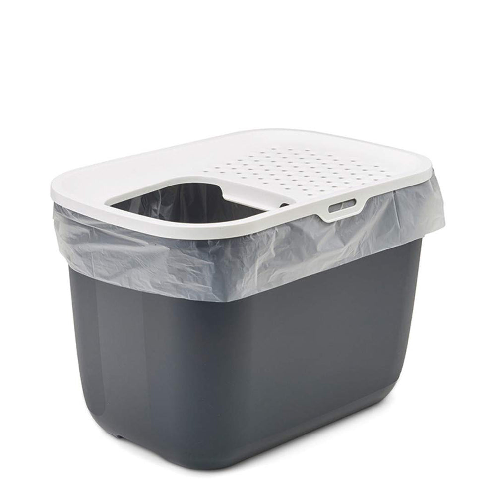 Savic Hop In Modern Cat Litter Tray - Anthracite - 23 x 15.3 x 15.5 inch - Zigly