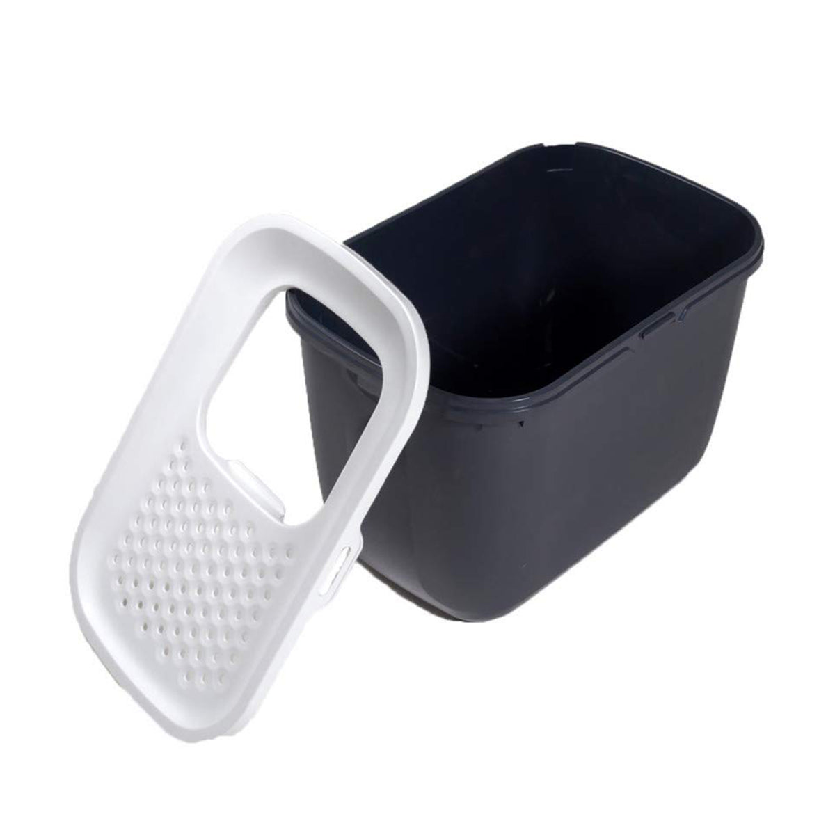 Savic Hop In Modern Cat Litter Tray - Anthracite - 23 x 15.3 x 15.5 inch - Zigly