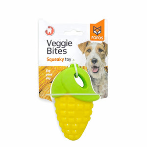 Fofos Vegi-Bites Corn Squeaky Chew Dog Toy - Small - Zigly