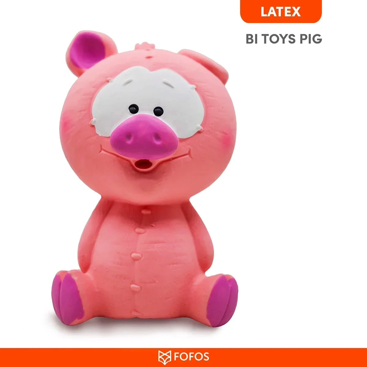 Fofos Latex Bi Pig Squeaky Dog Toy - Zigly