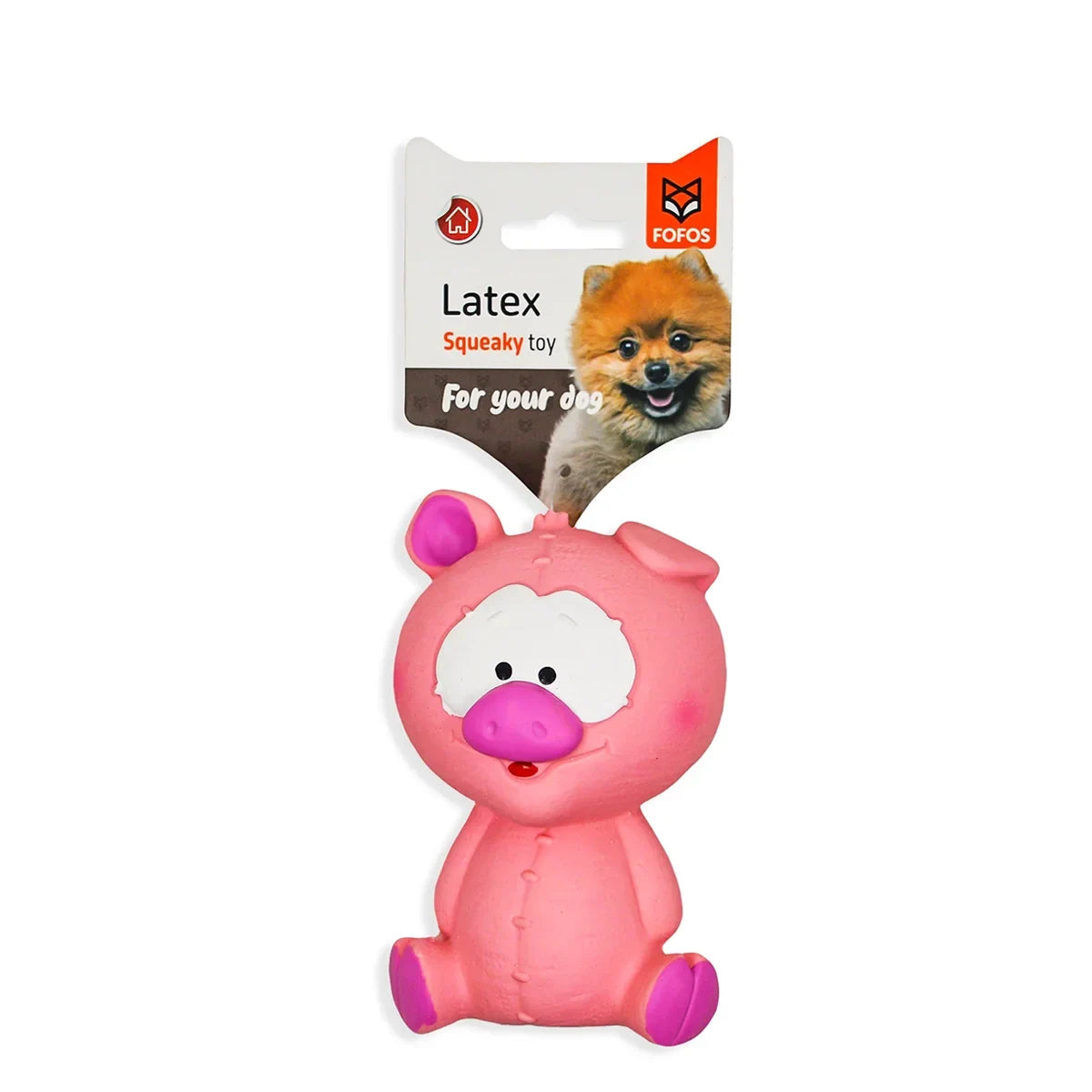 Fofos Latex Bi Pig Squeaky Dog Toy - Zigly