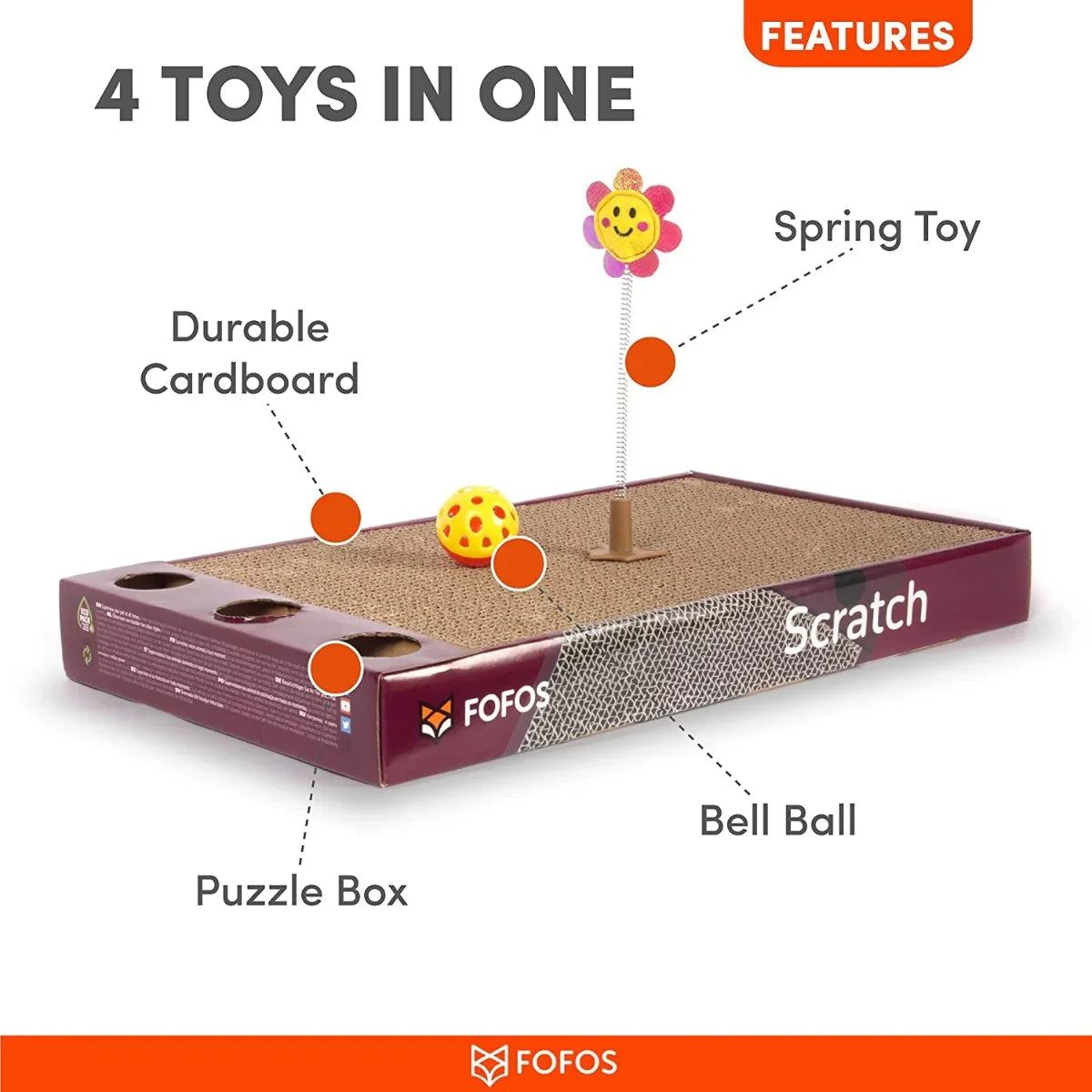 Fofos Rock & Roll Scratcher Interactive Cat Toy - Zigly