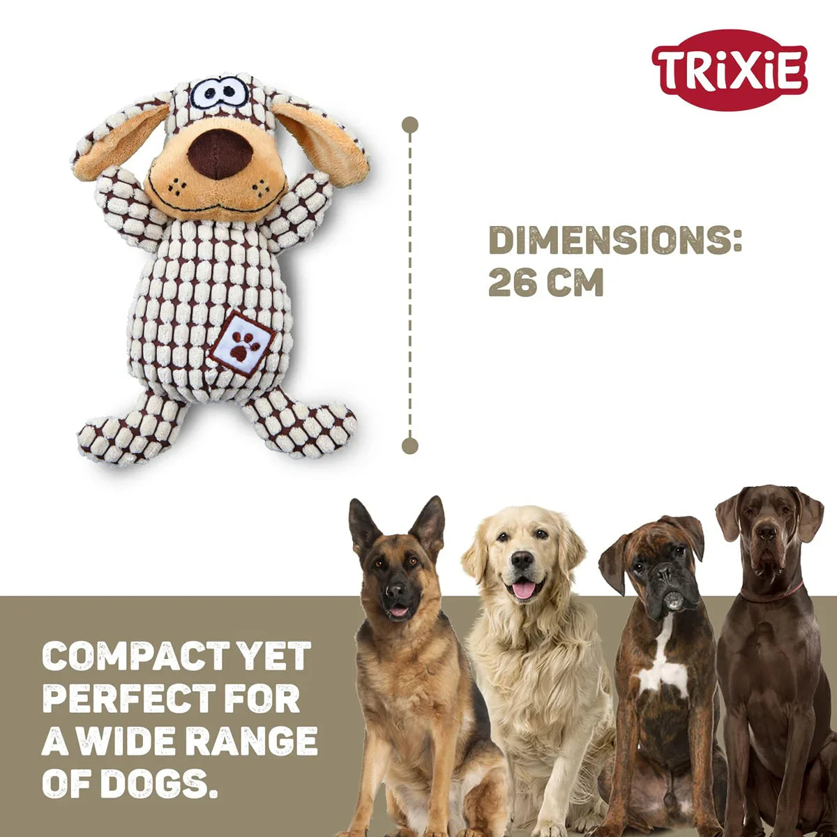 Trixie Dog Soundless Plush Dog Toy - 26 cm - Zigly