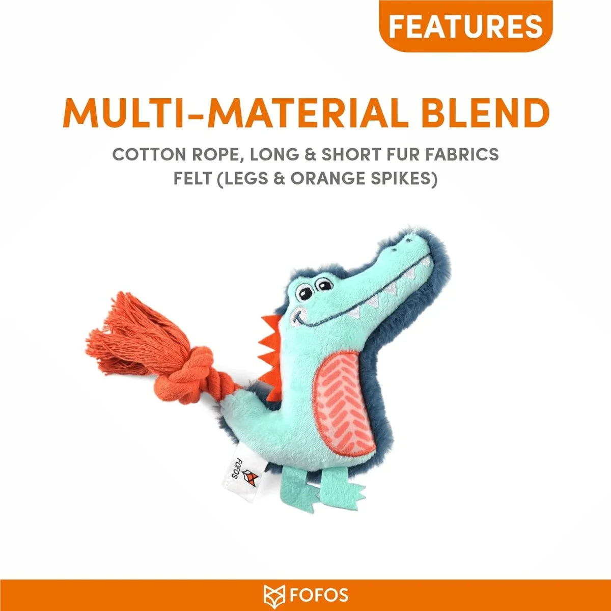 Fofos Alligator Plush Puppy Teething Toy - Zigly