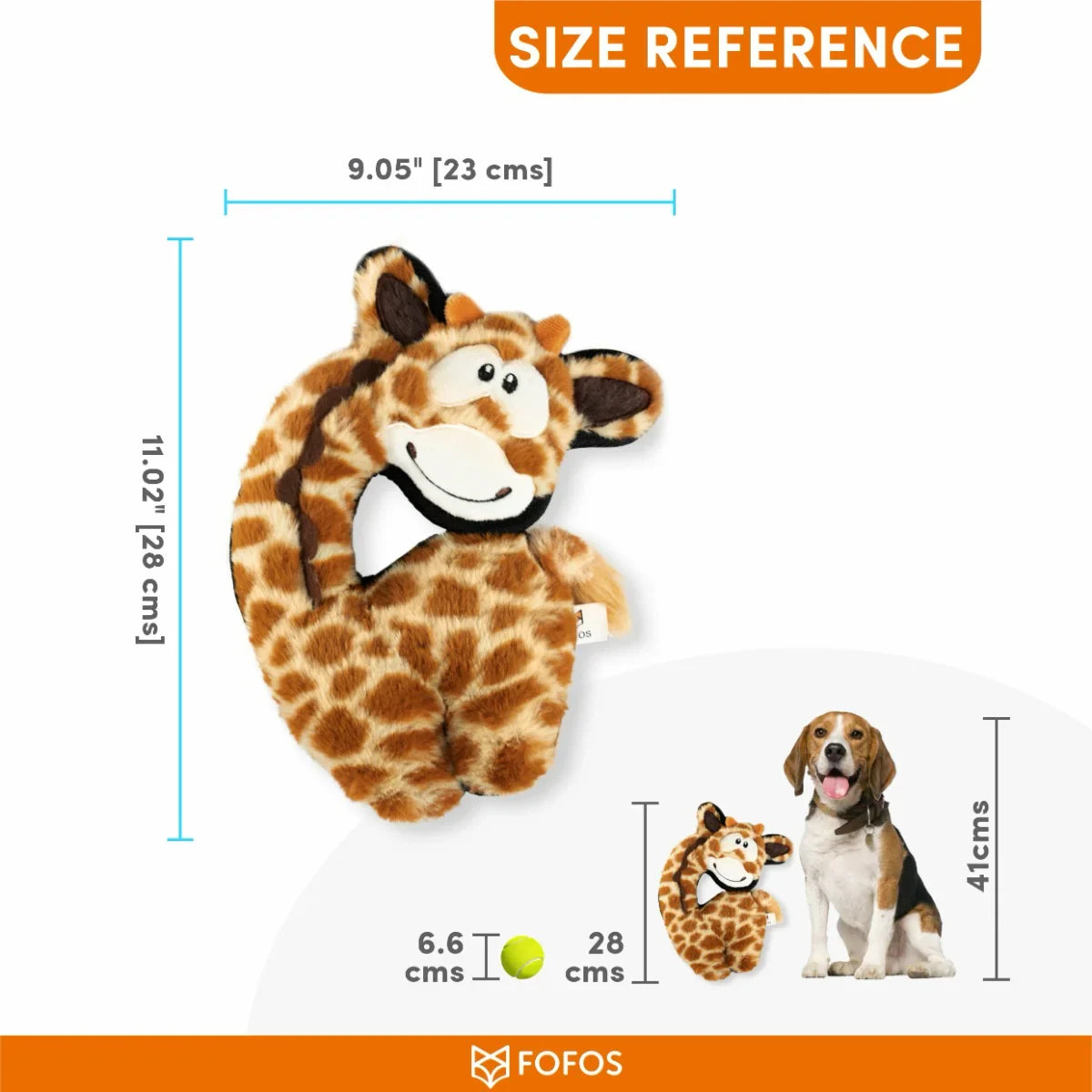 Fofos Safari Line - Giraffe Plush Dog Toy - Zigly