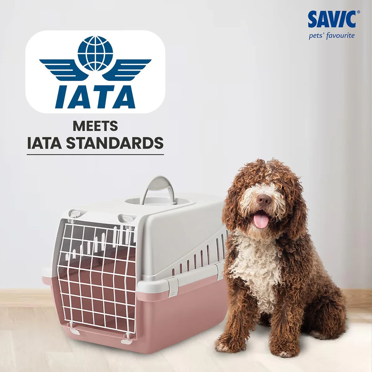 Savic Trotter 2 Pet Carrier Light Grey-Ash Rose - 22 X 15 X 13 inch - Zigly