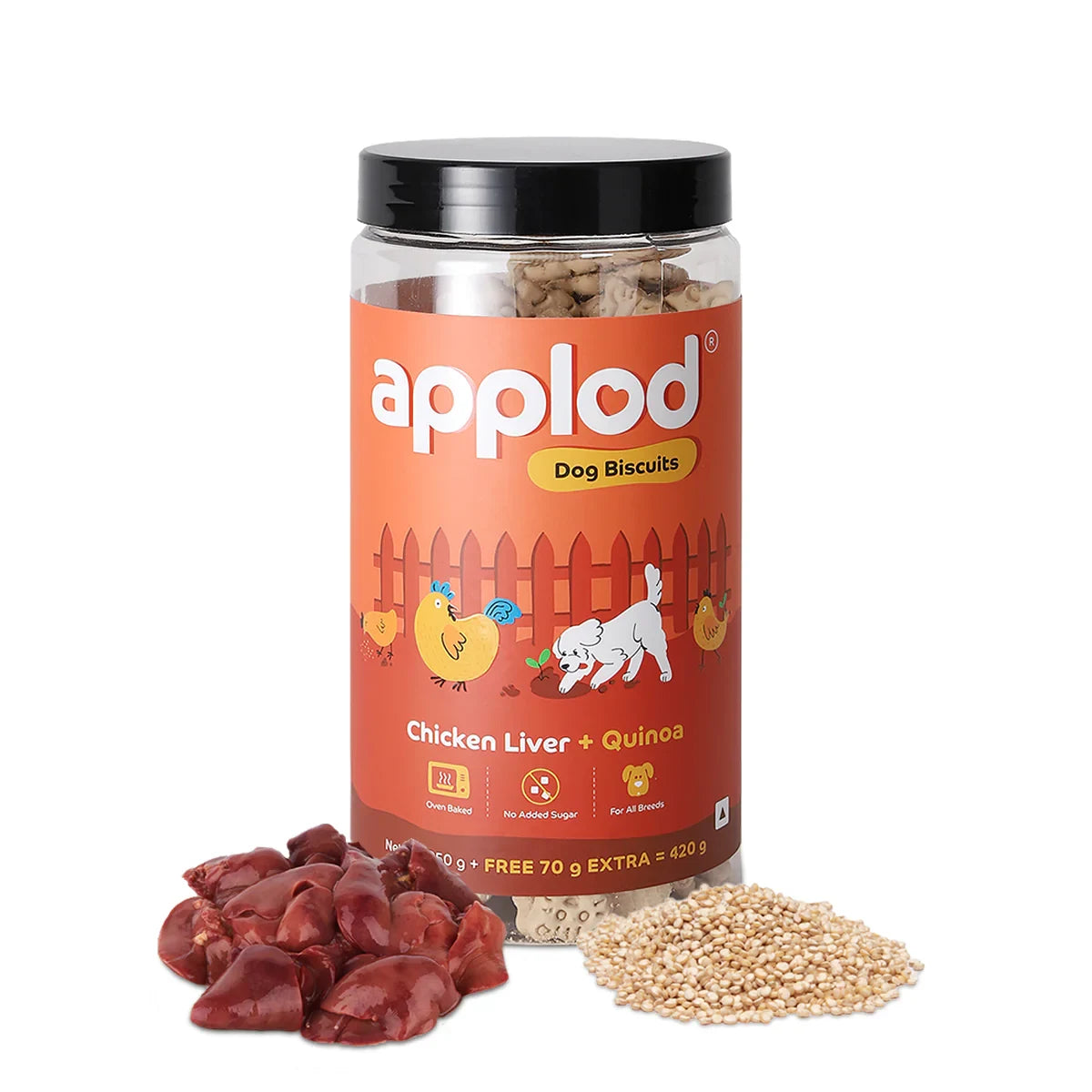 Applod Chicken Liver Dog Biscuit With Quinoa  - Zigly