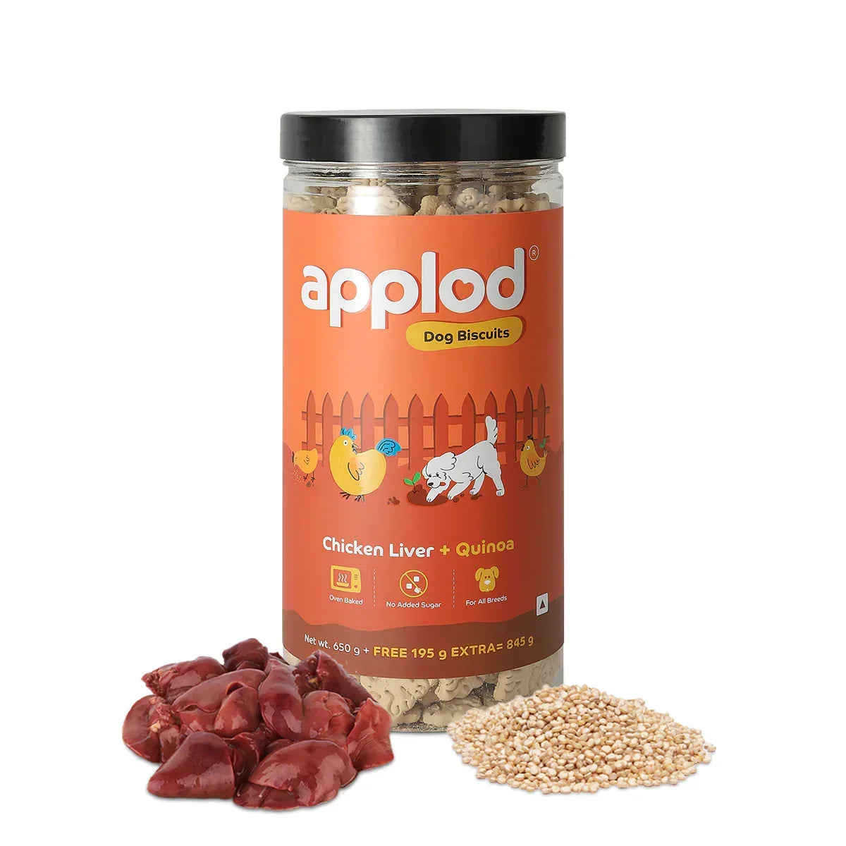 Applod Chicken Liver Dog Biscuit With Quinoa - Zigly