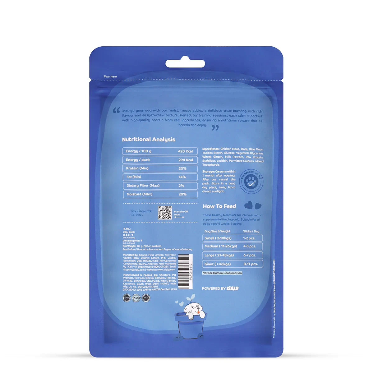 Applod Soft Milk Chew Sticks Dog Treat - 70g - Zigly