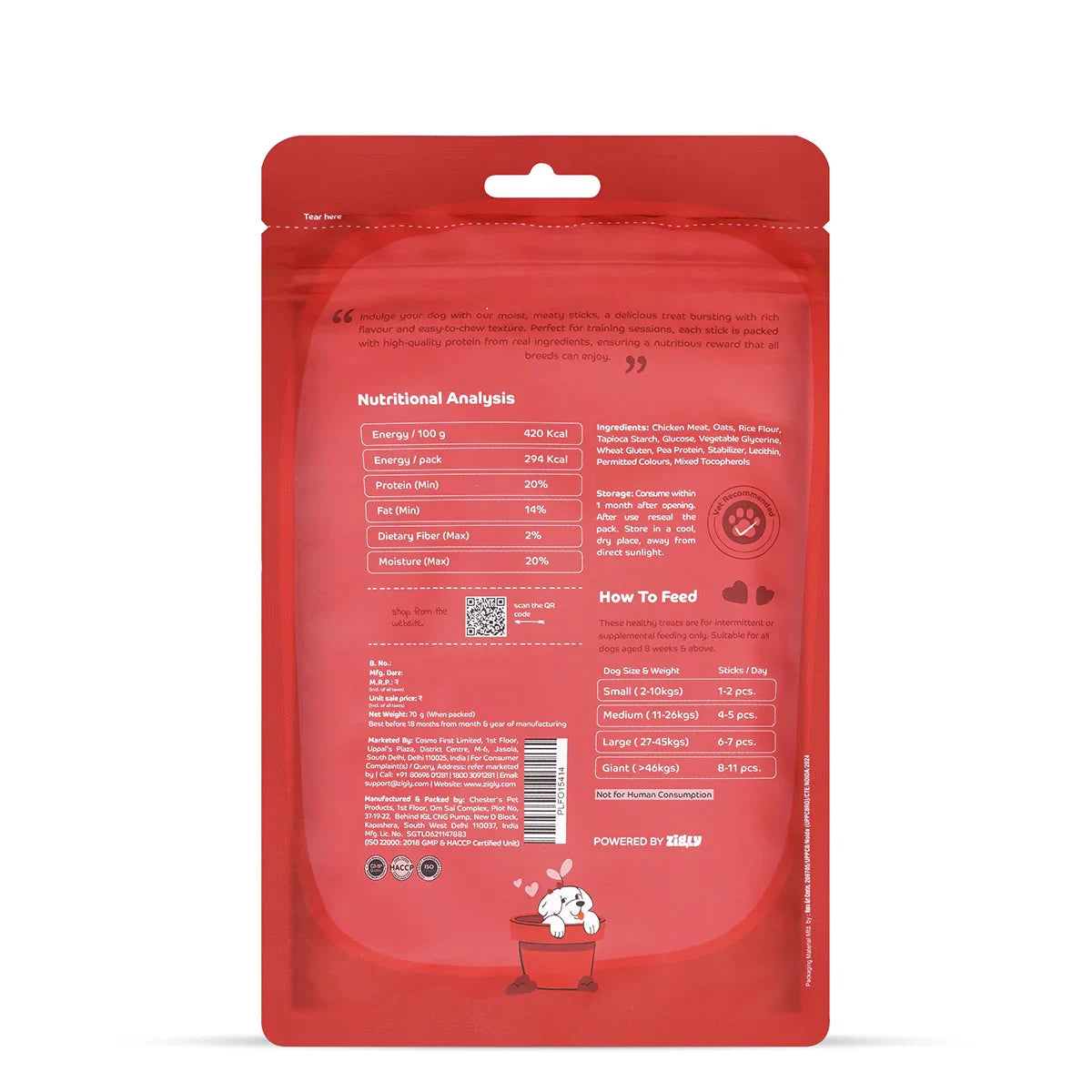 Applod Soft Liver Chew Sticks Dog Treat - 70g - Zigly