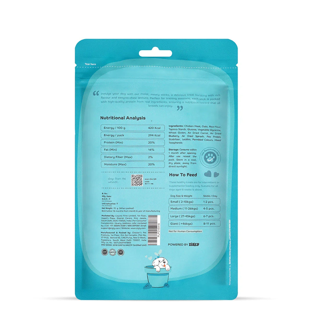 Applod Soft Mix Chew Sticks Dog Treat - 70g - Zigly