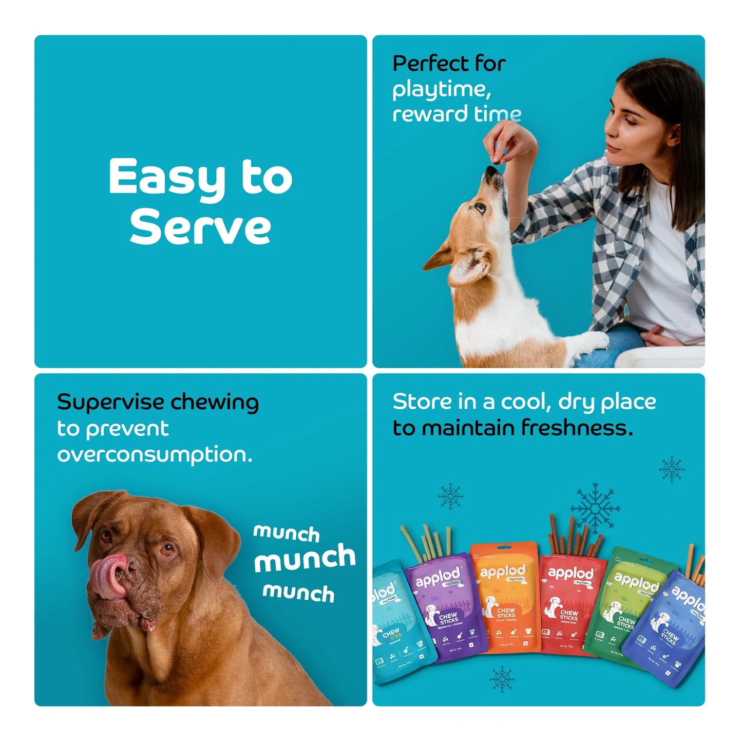 Applod Soft Mix Chew Sticks Dog Treat - 70g - Zigly