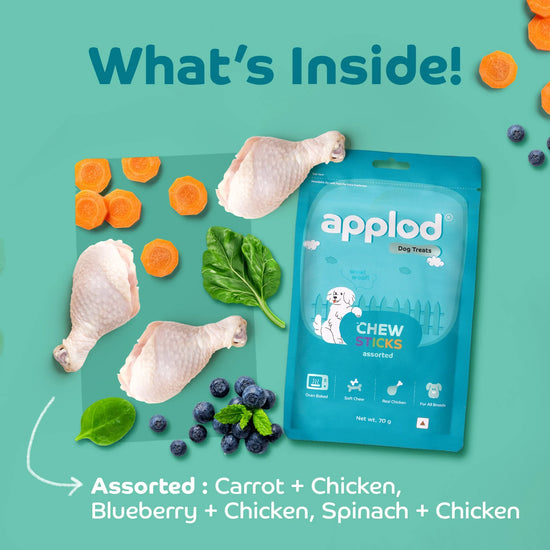 Applod Soft Mix Chew Sticks Dog Treat - 70g - Zigly