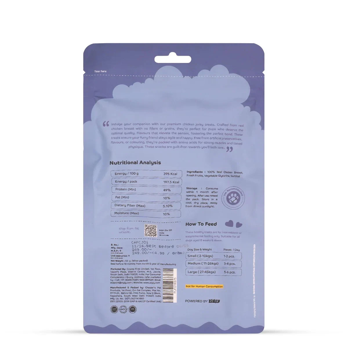 Applod Tender Chicken Mix Fruit Rings Dog Treat - 50g - Zigly