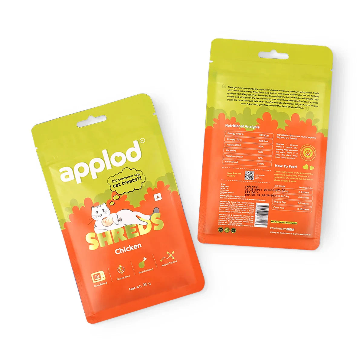 Applod Chicken Shreds Soft Cat Treat - 35g - Zigly