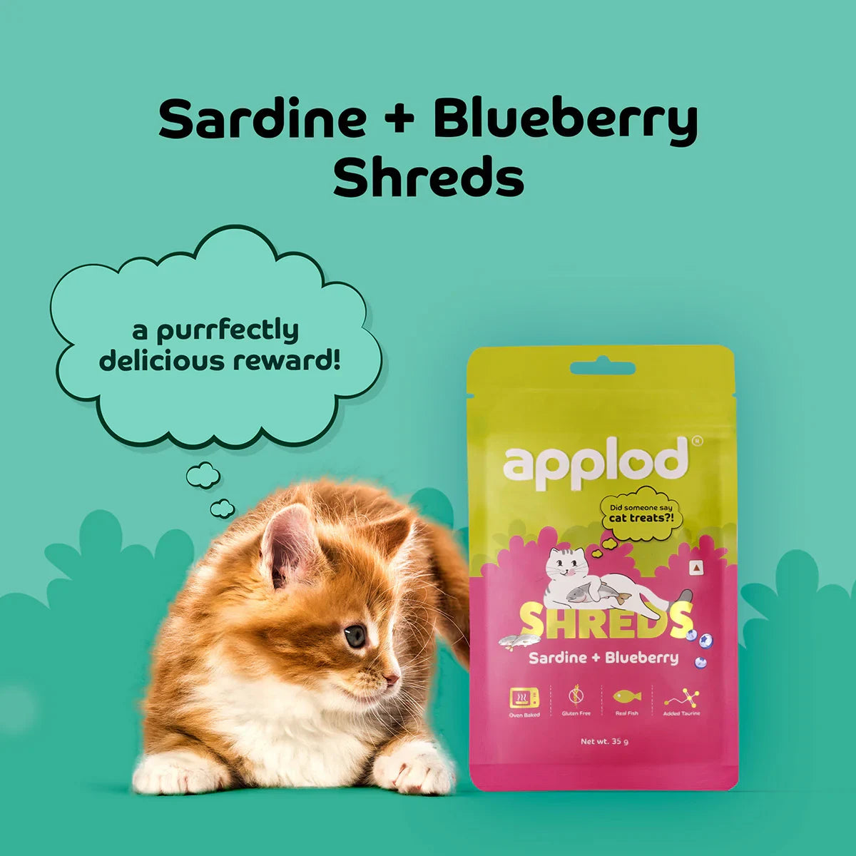 Applod Sardine with Blueberry Cat Treat - 35g - Zigly