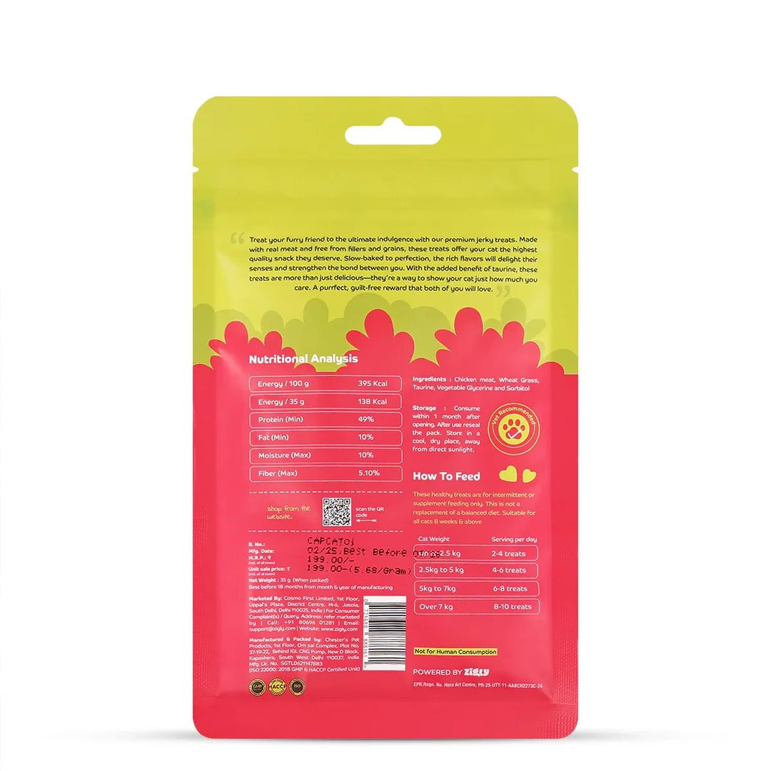 Applod Chicken with Wheat Grass Cat Treat - 35g - Zigly