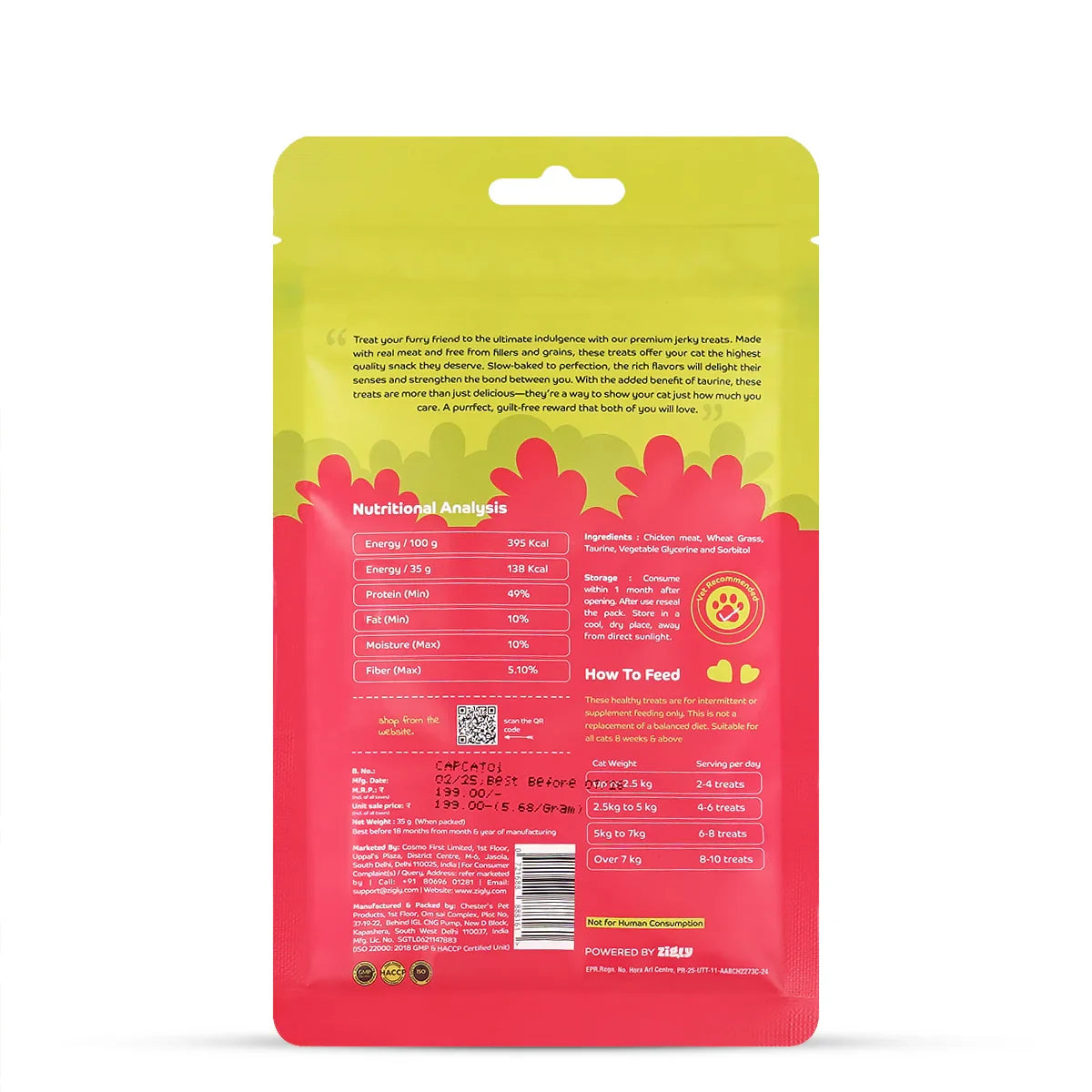 Applod Chicken with Wheat Grass Cat Treat - 35g - Zigly