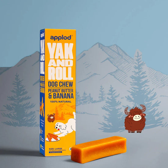 Applod Yak & Roll Peanut Butter & Banana Yak Chew for Dogs - Zigly