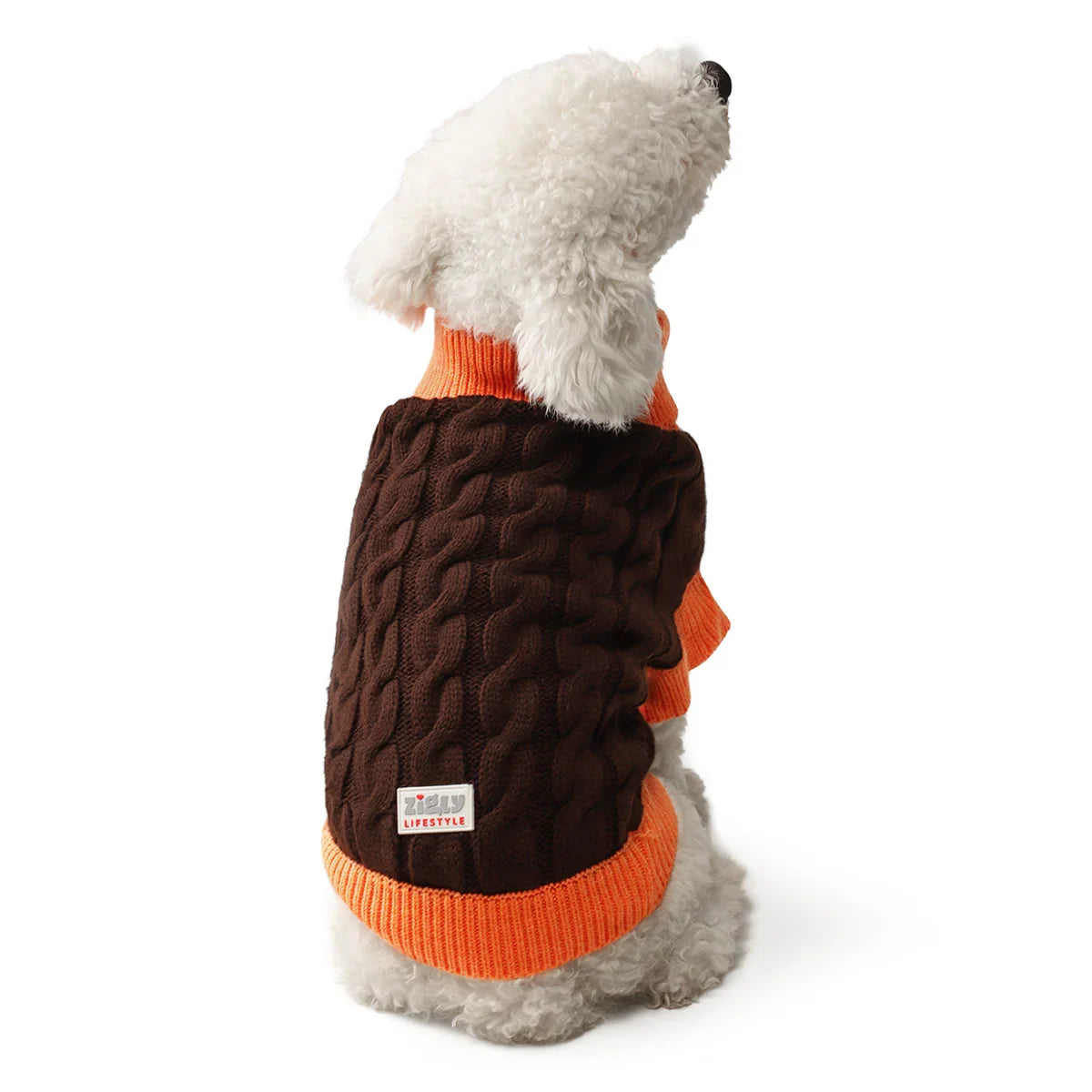 ZL Choco Cable Dog Sweater - Zigly