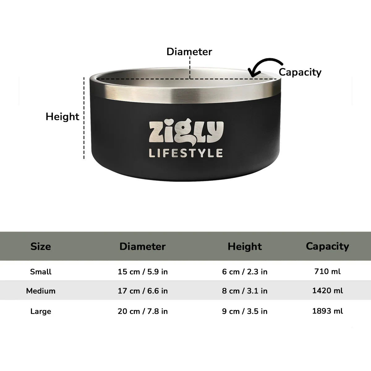 ZL Ultimate Double Walled Dog Bowl  Black  - Zigly