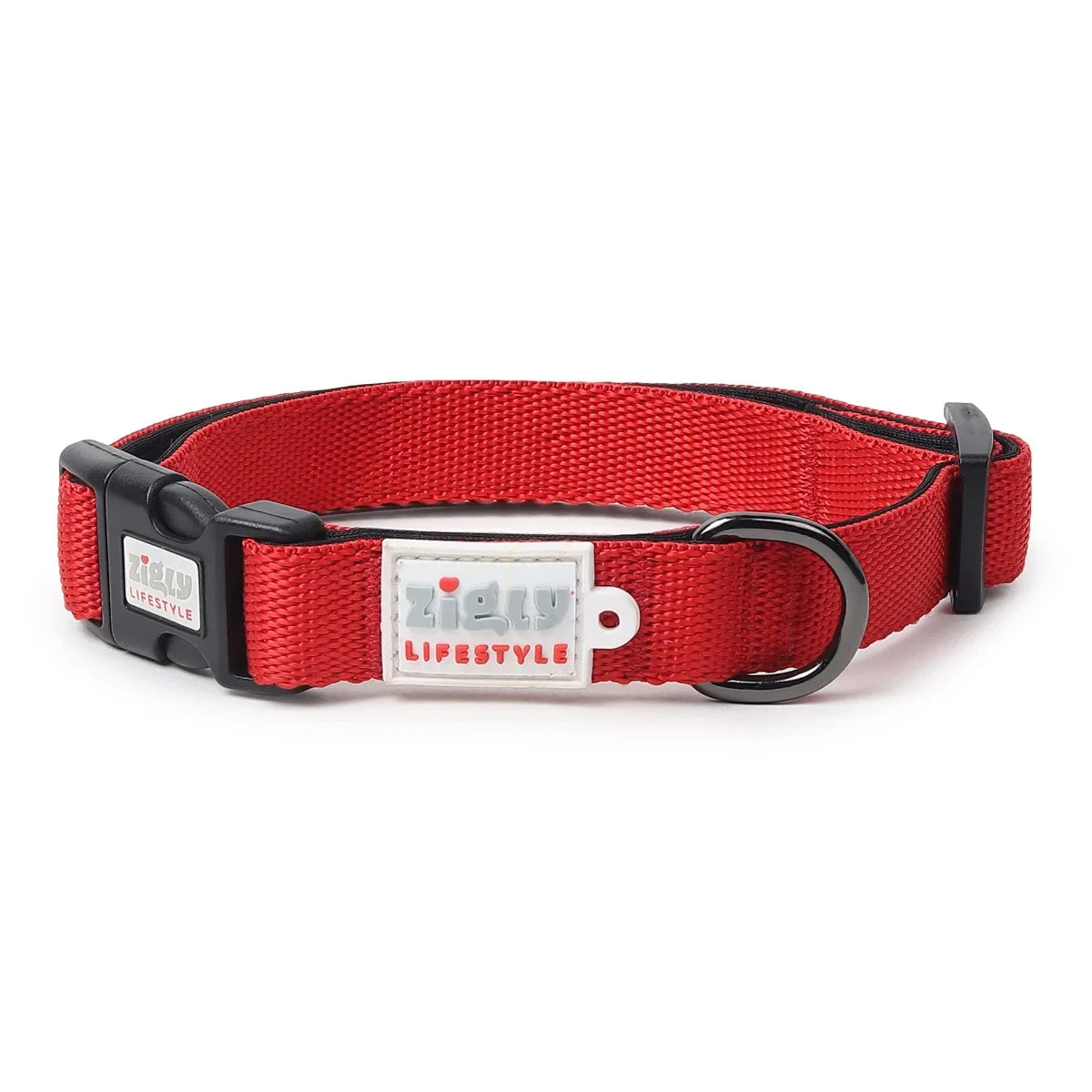 ZL Classic Padded Dog Collar  Red  - Zigly