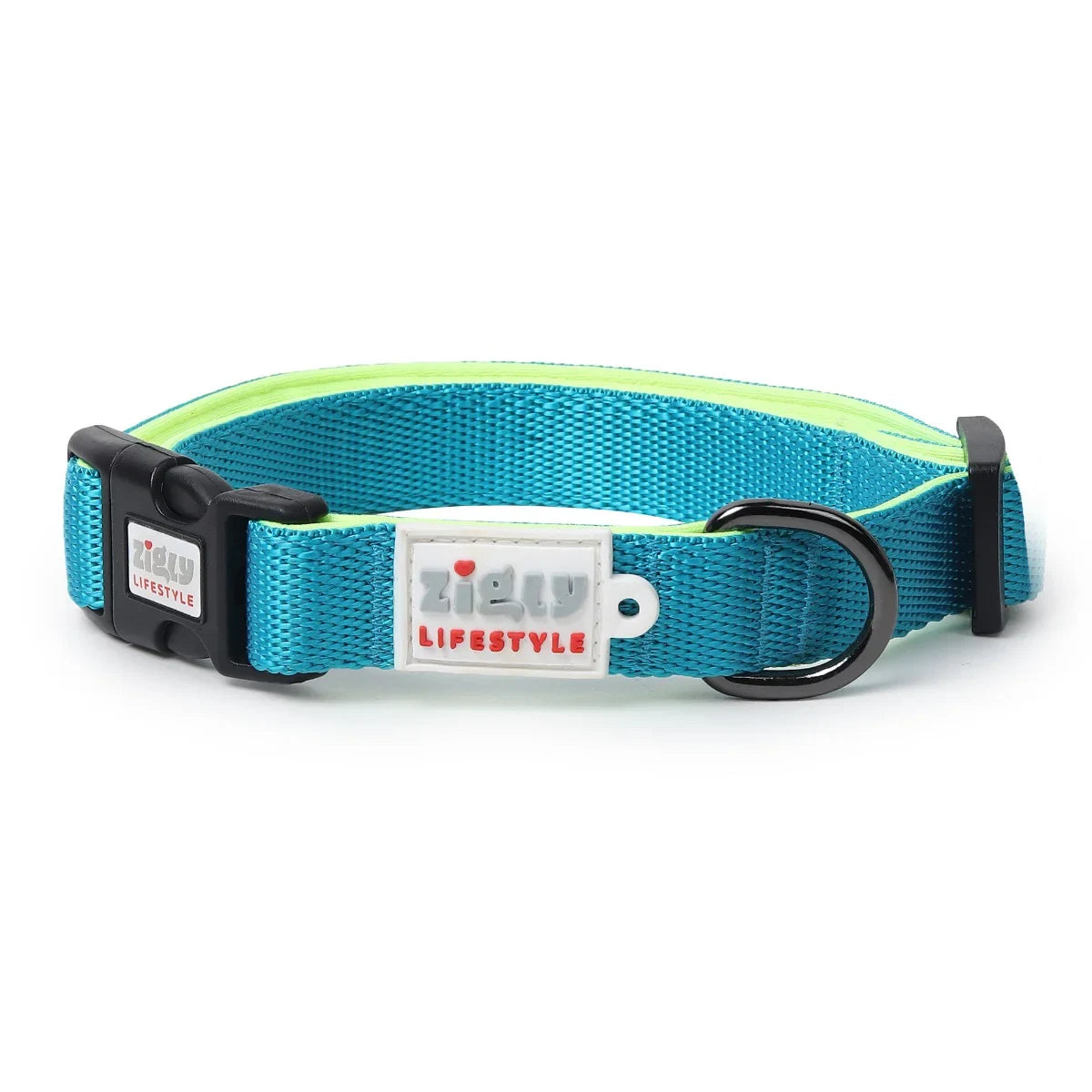 ZL Classic Padded Dog Collar  Neon Green - Zigly