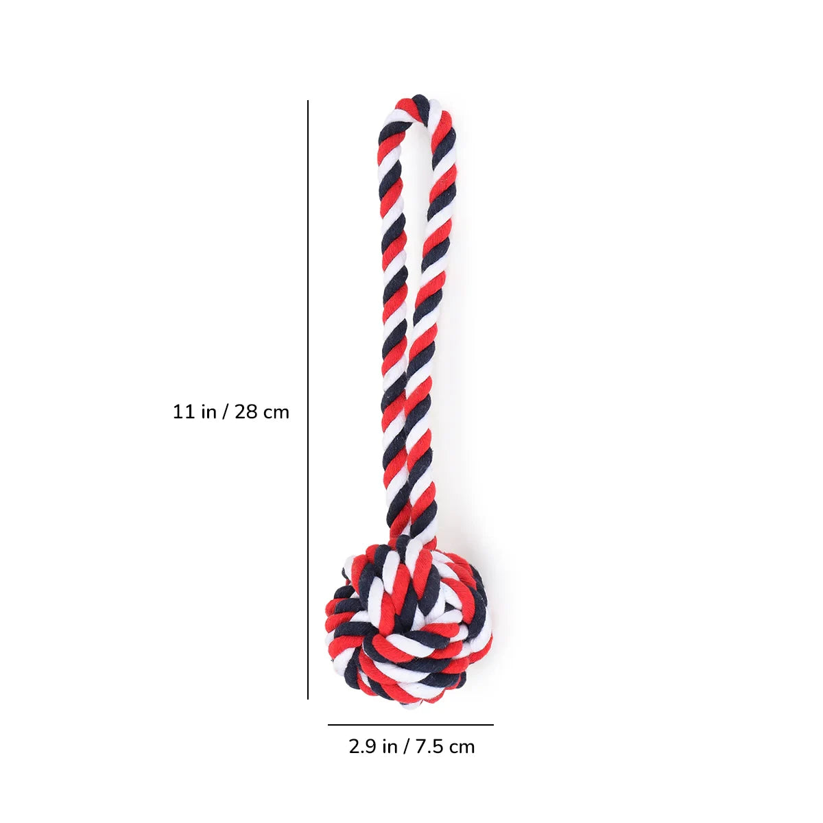 ZL Cotton Ball with Handle Rope Toy - Medium  - Zigly