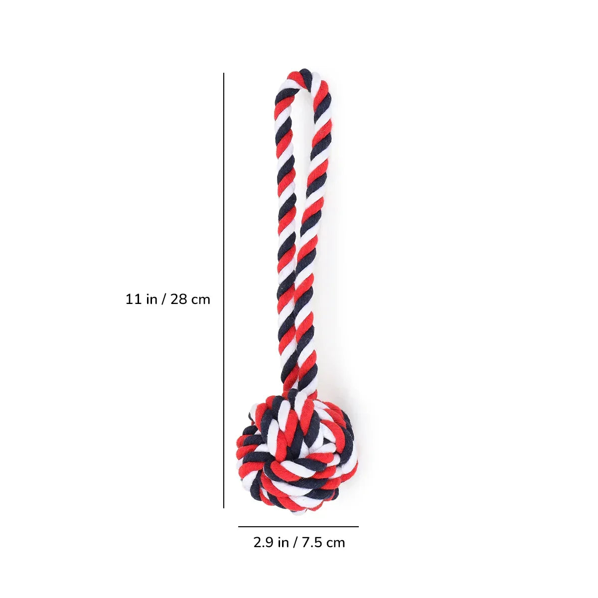 ZL Cotton Ball with Handle Rope Toy - Medium - Zigly