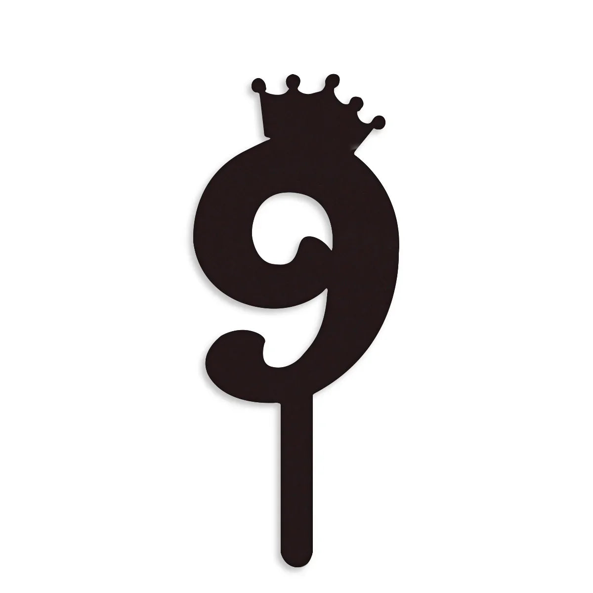 Petsy black number 9 cake topper with a crown for pet birthday celebrations from zigly