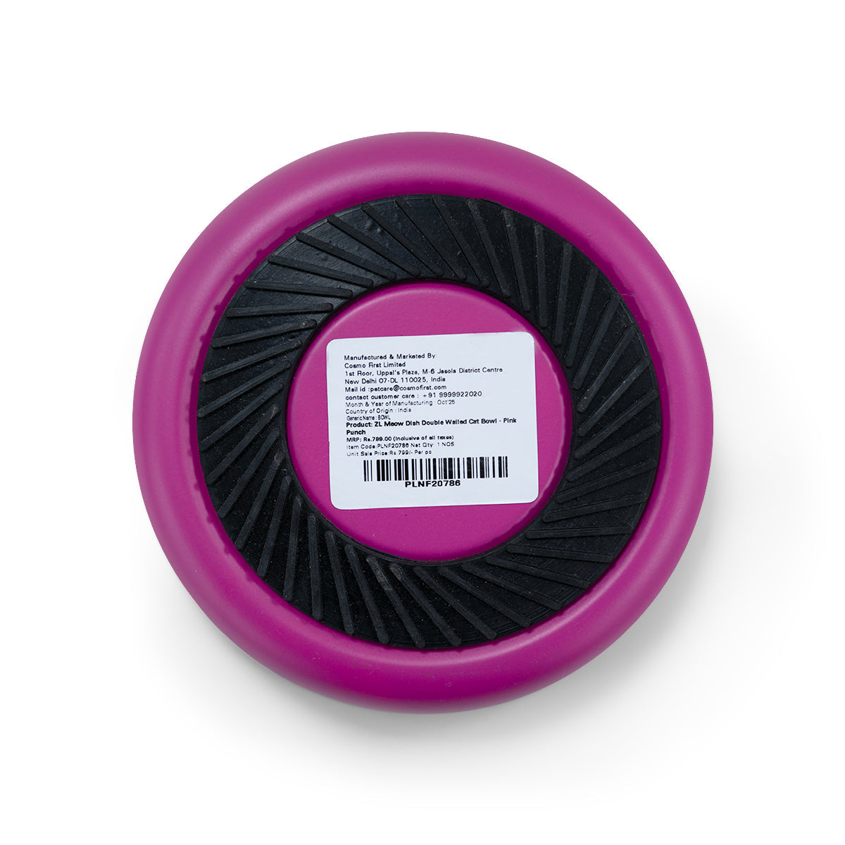 ZL Meow Dish Double Walled Cat Bowl - Pink Punch