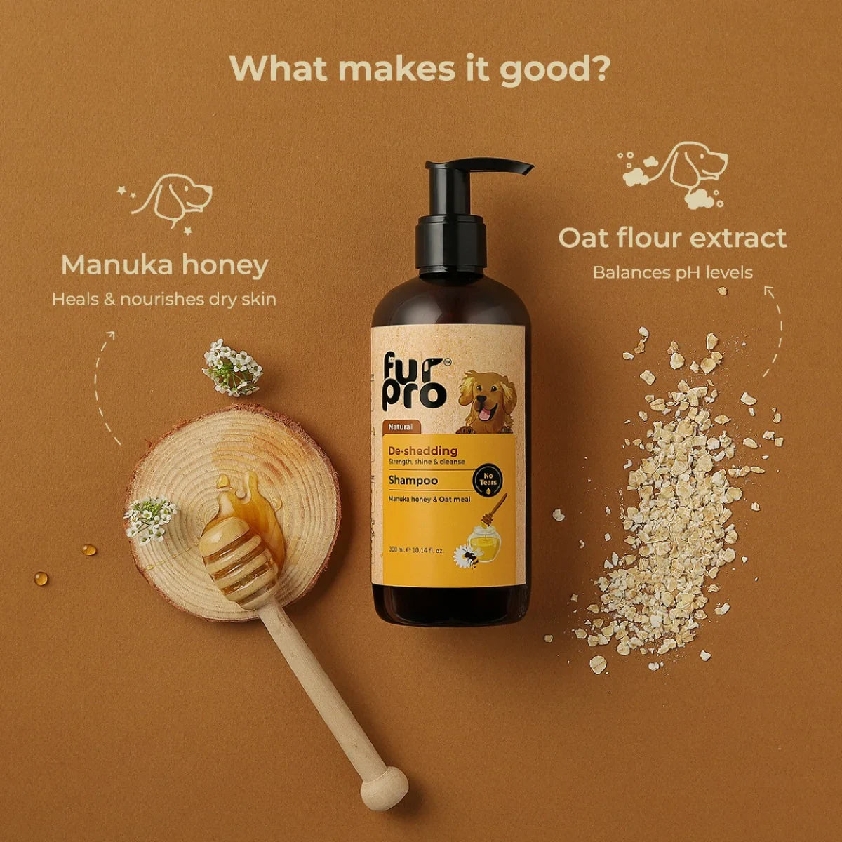 Furpro De-Shedding Dog Shampoo - 300ml  - Zigly