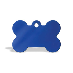 Zigly Personalised Dog & Cat Name Tag  Bone  Blue - Small - Zigly