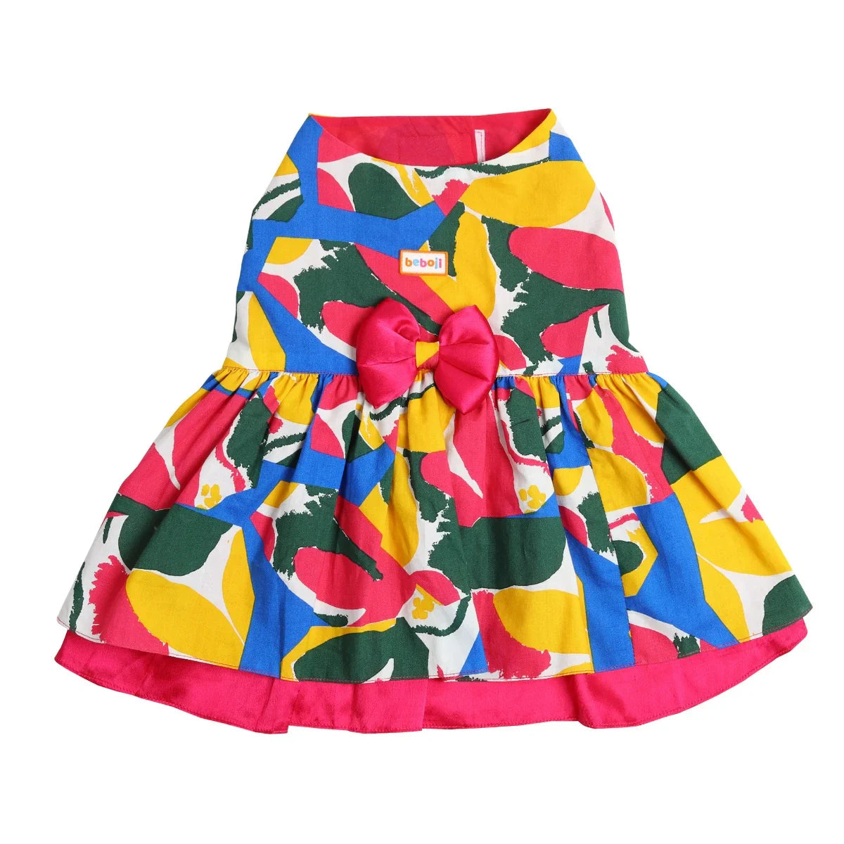 beboji Vibrant Printed Pink Flare Dog Frock - Zigly