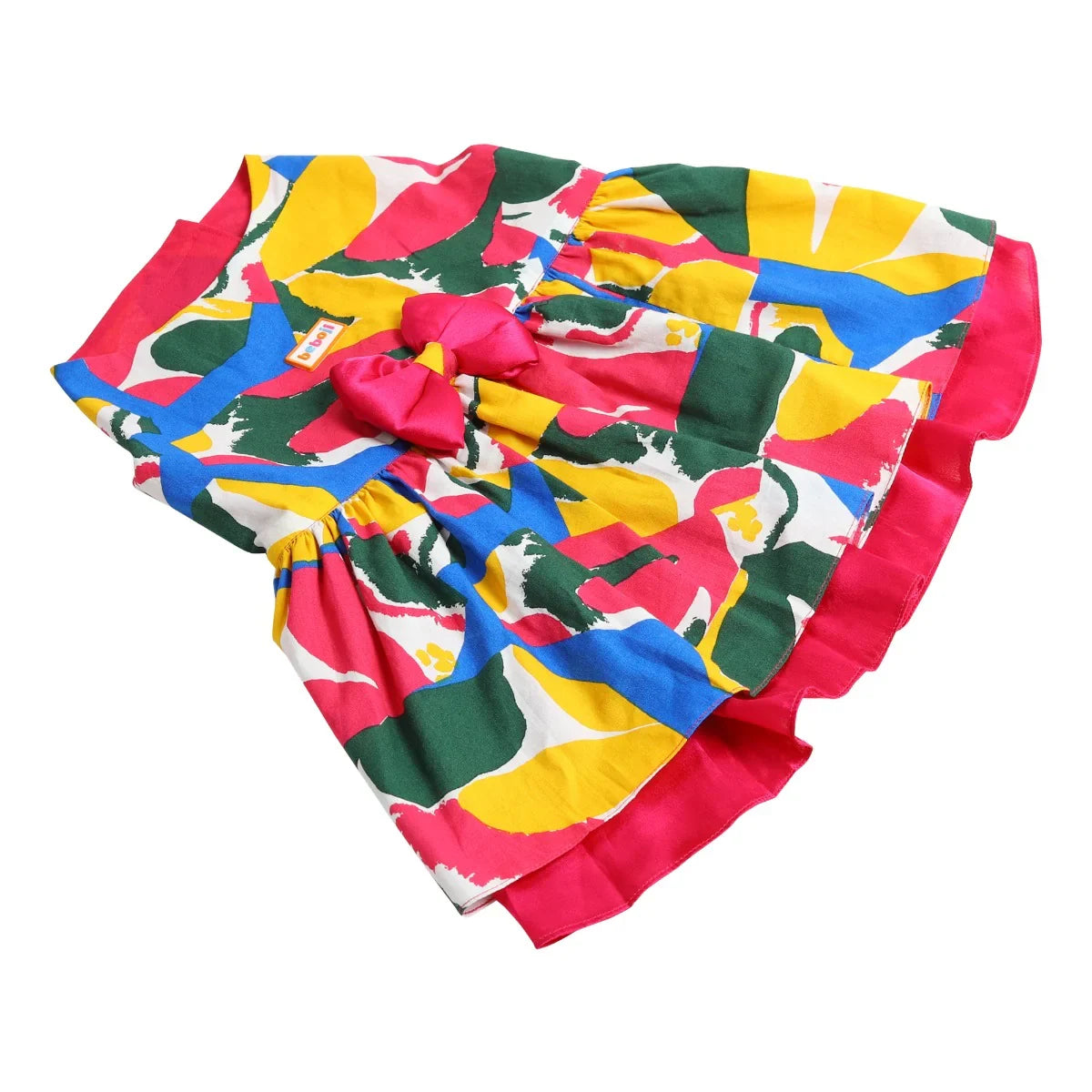 beboji Vibrant Printed Pink Flare Dog Frock - Zigly