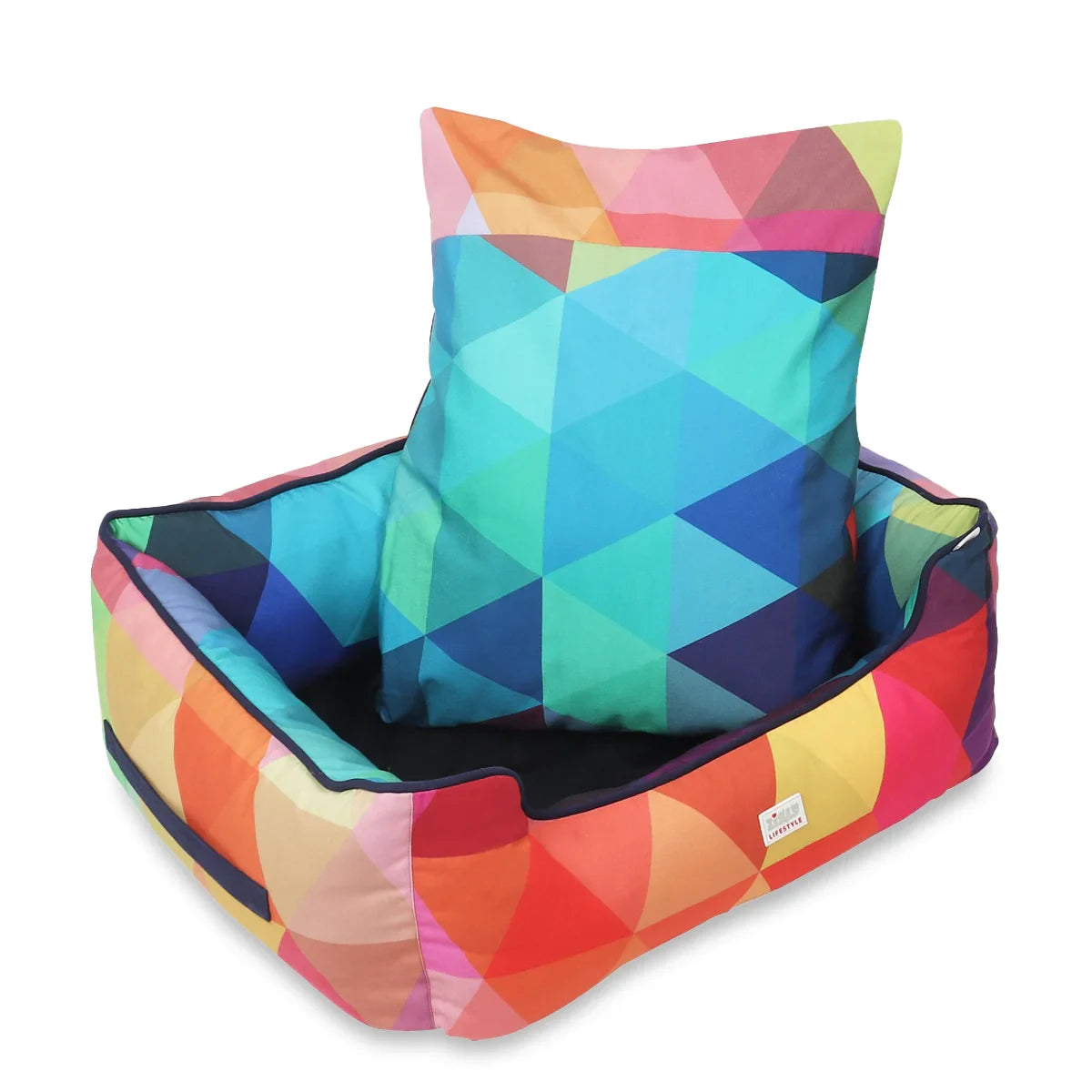 ZL Colourful Angular Lounger Dog Bed - Zigly