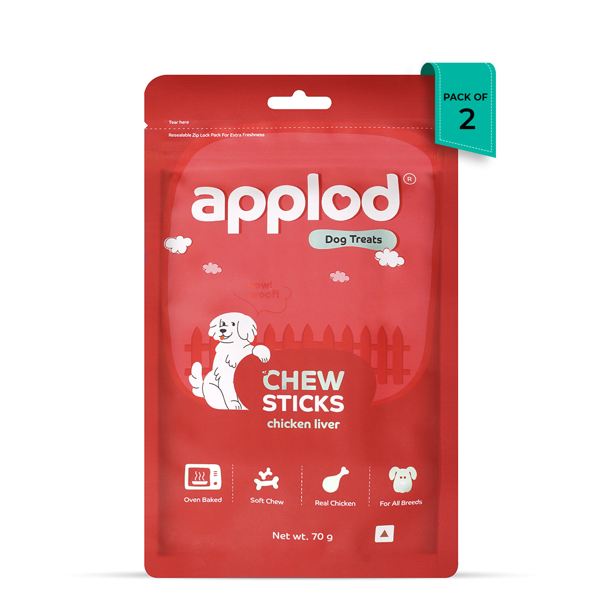 Applod Soft Liver Chew Sticks Dog Treat - 70g