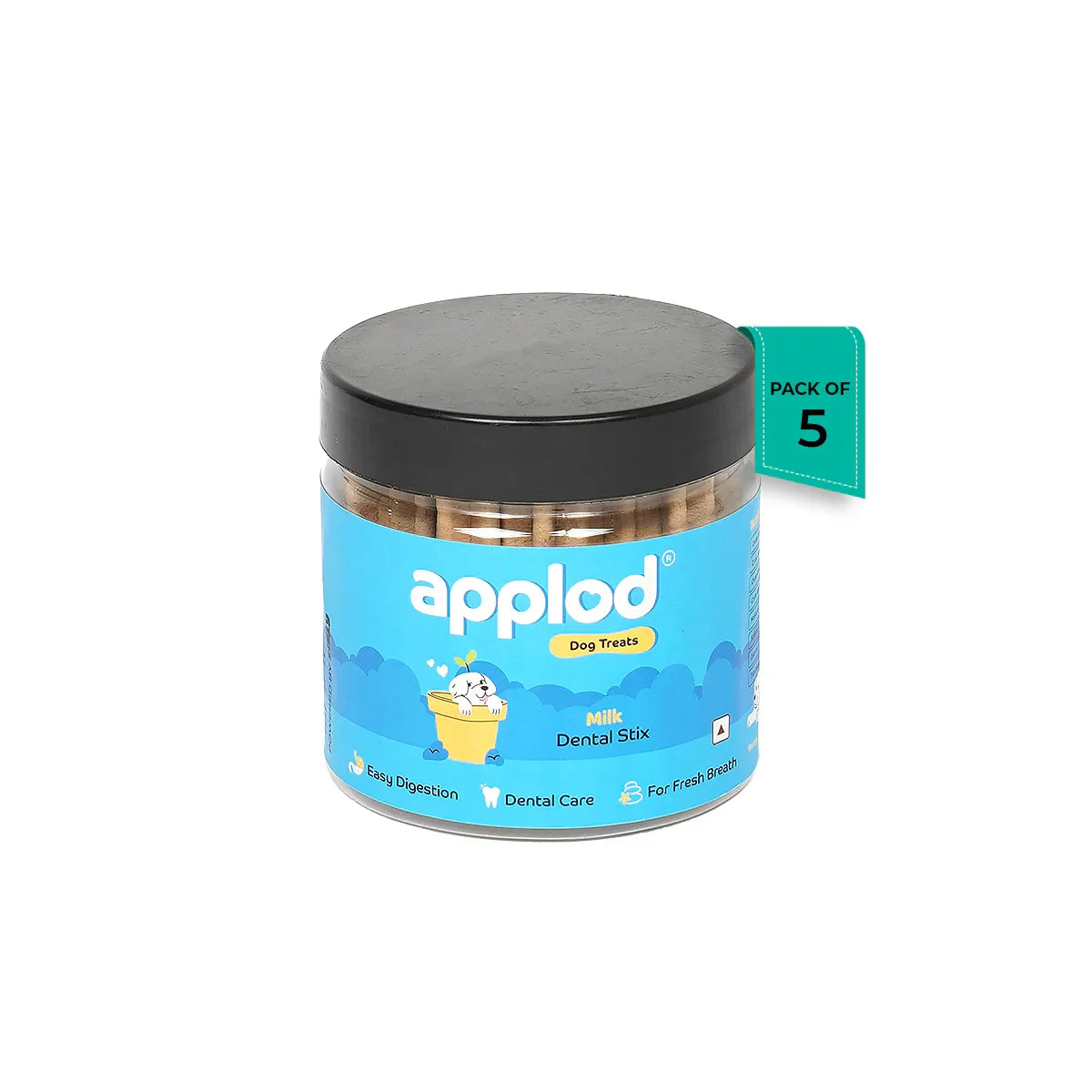 Applod Dental Stix Milk Flavour Dog Treat - 220g - Zigly