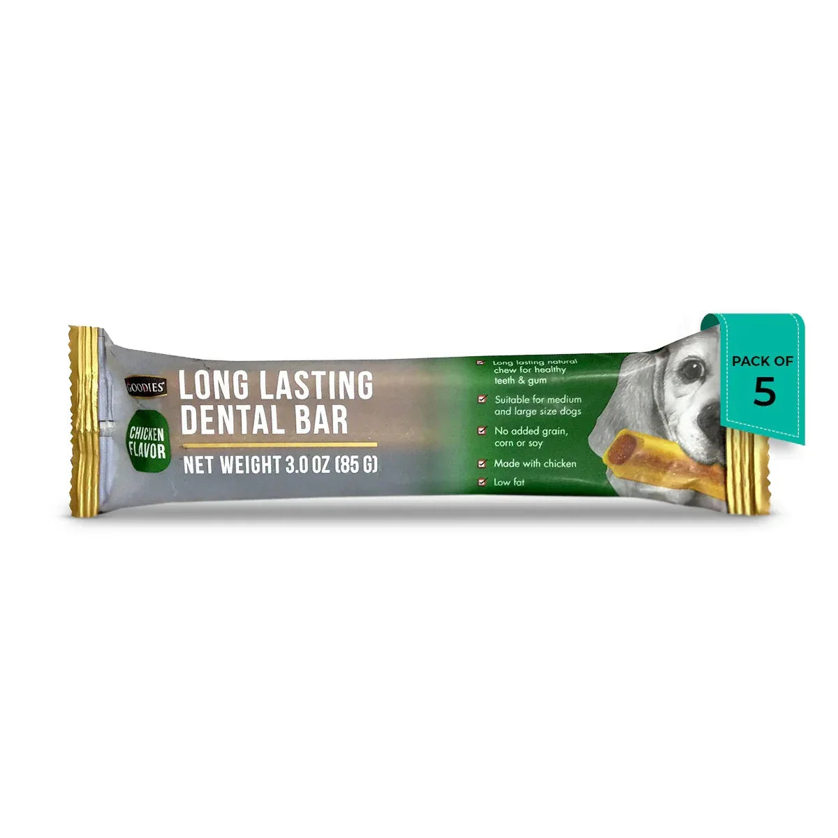 Goodies Long Lasting Dental Bar Chicken Flavor Dog Dental Treat - 85g - Zigly