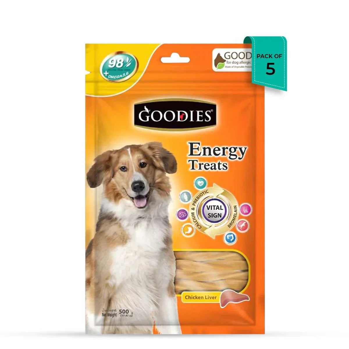Goodies Energy Chicken Liver Meaty Dog Treat - 125g - Zigly